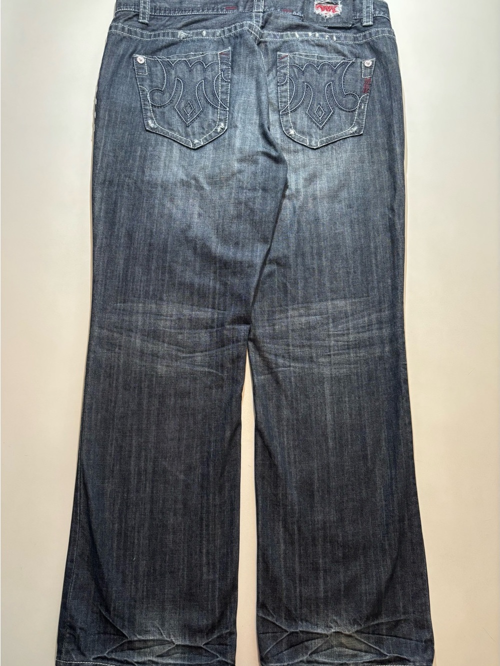 Baggy Y2K faded boot cut Mek jeans size 42 embroidered jeans